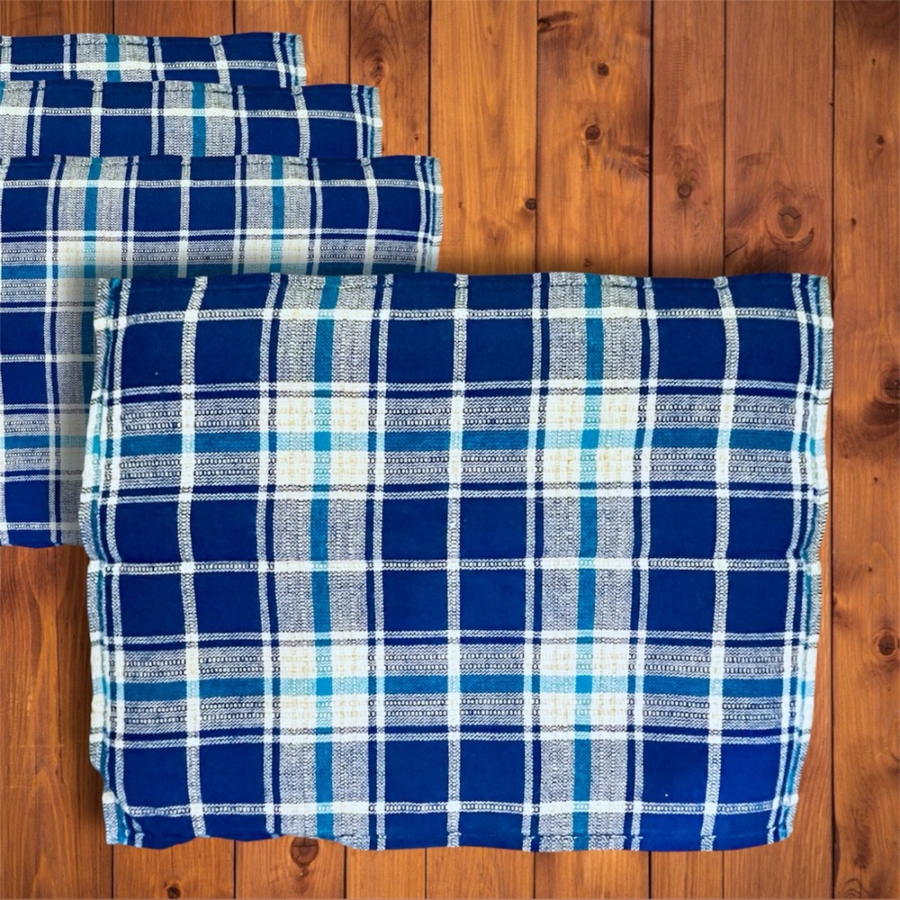 Set/ 8 NWOT Woven Blue Plaid Placemats